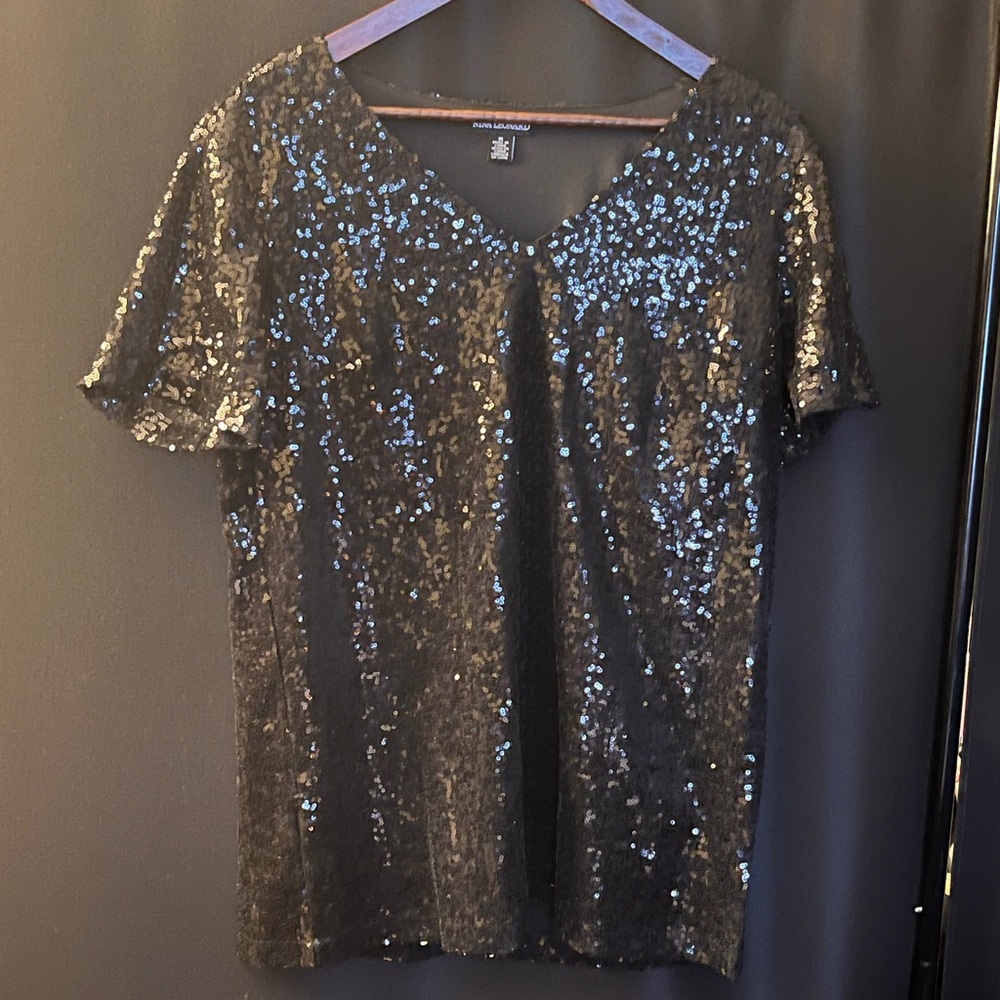 Sequin Black Top